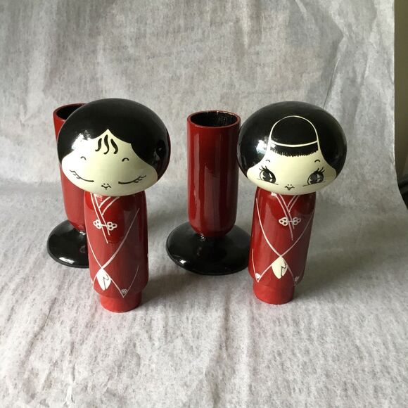 Rare 11” Vintage Japanese Kokeshi Doll/Box Pair - Picture 2 of 16
